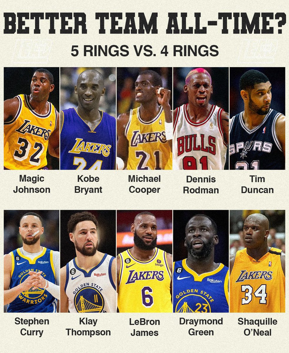 30problemz's tweet photo. 5 rings vs 4 rings 💍

Better team all-time? https://t.co/VM872RzvZH
