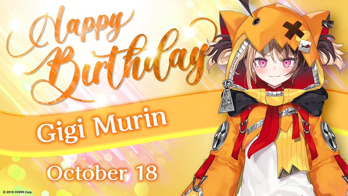 hololive_En's tweet photo. Happy Birthday to the one and only free-spirited Chaser of hololive English -Justice-!  

Wishing @gigimurin a very special birthday today 👧🎂✨!

#holoJustice https://t.co/wXJmVPsXj5