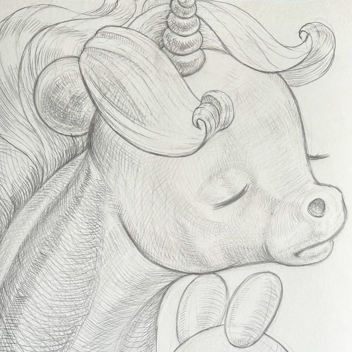 New unicorn drawing in progress