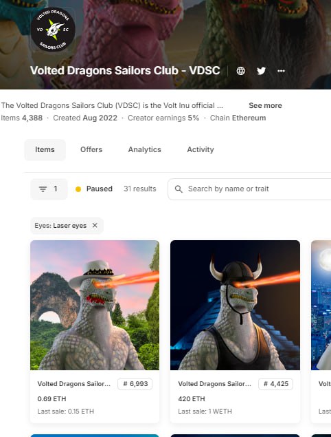 kryptochay's tweet photo. π£ Best Current Price for a #VDSC Laser Eyes Trait Dragon is 0.69 $ETH the next Best Priced Laser Eyes Dragon after that is 420 $ETH... I Cant Lmaoπ€£β‘οΈβ‘οΈβ‘οΈ #VOLTEDASF $VOLT #VOLT #VOLTARMY #LFG β‘οΈ https://t.co/SR6Fpr8A4Z