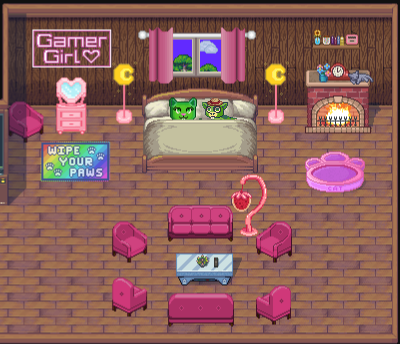 xbunnyxmeowx's tweet image. I&apos;m loving the new cozy vibes of my bedroom. I may never leave.

@pixels_online @Efe_Calyps @heidichristne @Rang4aa @aper0x @Pixelore2005 #PixelsUGC