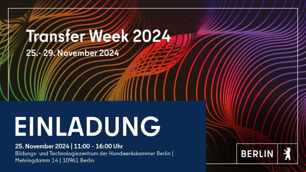Berlin Partner (@berlinpartner) on Twitter photo Die Auftaktkonferenz zur #TransferWeek 2024 startet am📆25.11.⏰11:00-16:00 im🚩Bildungs- und Technologiezentrum (BTZ) der <a href="/hwk_berlin/">Handwerkskammer Berlin</a> zu Fragen rund um die Zukunft des Transferökosystems der Hauptstadtregion.
📢Jetzt registrieren👉transferweek-2024.b2match.io Die Auftaktkonferenz zur #TransferWeek 2024 startet am📆25.11.⏰11:00-16:00 im🚩Bildungs- und Technologiezentrum (BTZ) der <a href="/hwk_berlin/">Handwerkskammer Berlin</a> zu Fragen rund um die Zukunft des Transferökosystems der Hauptstadtregion.
📢Jetzt registrieren👉transferweek-2024.b2match.io