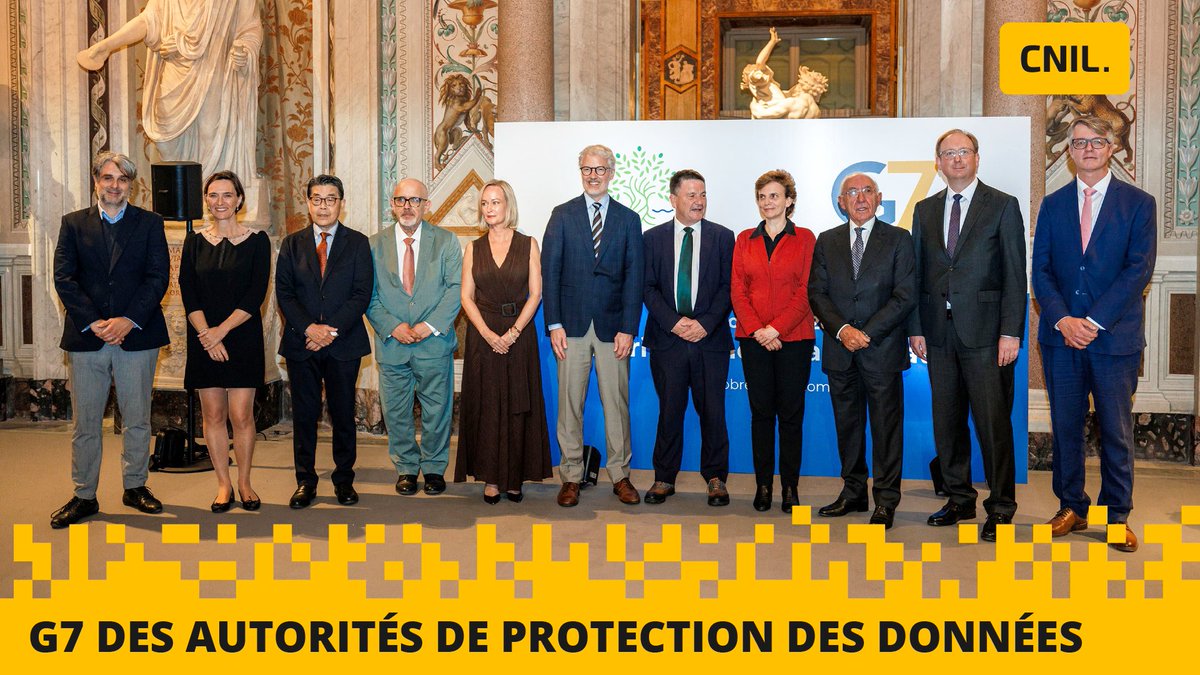 Les autorités de protection des donnée du G7 se sont réunies du 7 au 11 oct. à Rome et ont notamment adopté une position commune sur leur rôle dans la promotion d’une #IA digne de confiance et souligné l’importance de protéger les mineurs dans ce contexte👉cnil.fr/fr/les-autorit…