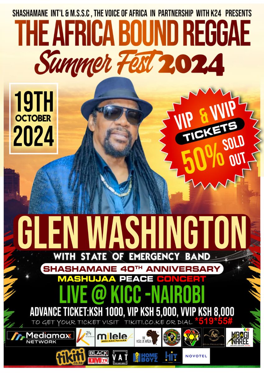 Milele_FM's tweet image. Umejishikia ticko yako ya Glen? Changamka and get your advance ticket today! VIP and VVIP tickets are already 50% sold out, and today is the last day to take advantage of the advance ticket rates. 
tikiti.co.ke tikiti.co.ke/e/glen-washing…

#GlenWashington #ReggaeVibes