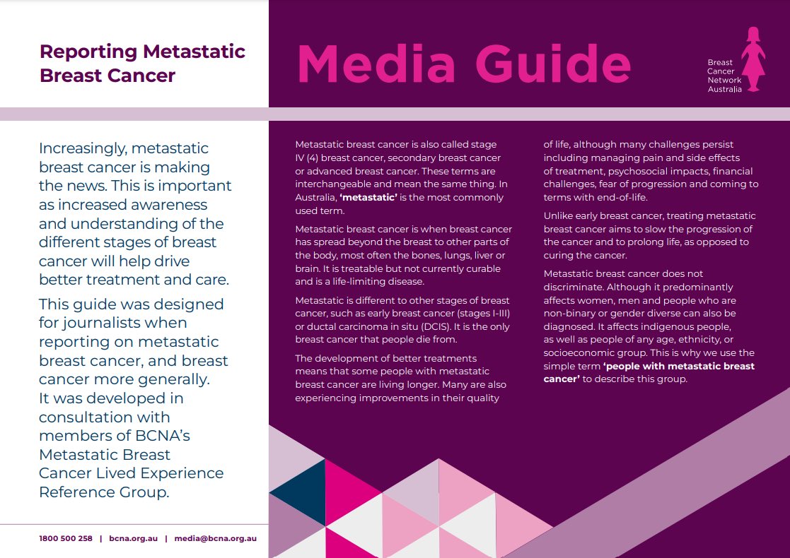 Great point! Almost everyone who dies from breast cancer dies from metastatic breast cancer #MBC. But there’s such limited awareness of MBC. See <a href="/BCNAPinkLady/">BCNA</a> media guidelines for great tips bcna-dxp.azureedge.net/media/t0qm2ax4…