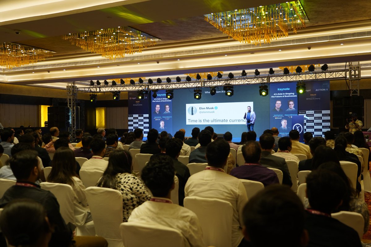 CsharpCorner's tweet photo. On stage now at #ActionAIConf 2024 @mcbeniwal, founder of @Csharpcorner! Brace yourselves for mind-blowing insights on AI's transformative impact on tech and beyond.  

Check out the Agenda: https://t.co/WcpciehCPQ 

#AI #CSharpCorner #Inspiration #ActionAI https://t.co/1bF9mtLMGU