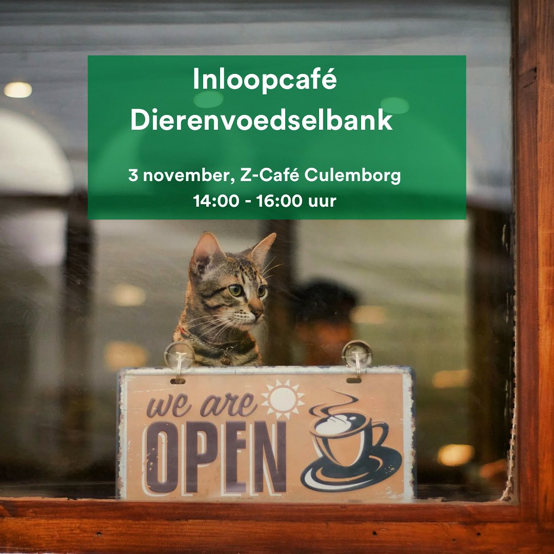 PvdDCulemborg's tweet photo. Zondagmiddag 3 november van 14.00 - 16.00 uur organiseren we een inloopmiddag. Dierenambulance Vianen e.o., zal uitleg komen geven over de dierenvoedselbank voor minima, waar je binnenkort gratis diervoer kan komen ophalen. Kom ook langs! 

#dierenvoedselbank #pvddculemborg https://t.co/Au7MrHlSFI