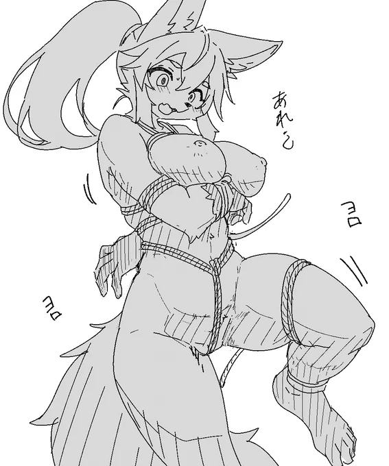 セルフ縛りに失敗するおねえさん(*'ω`) 