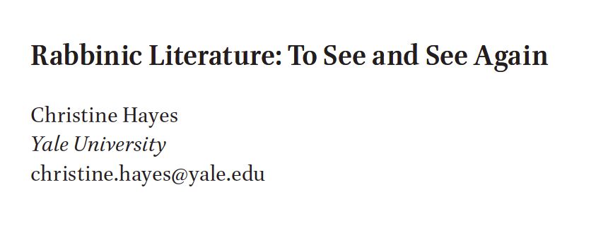 Today, we feature the second article in our special issue on the edited volume The Literature of the Sages, which is written by the editor of that very volume: Christine Hayes. Read "Rabbinic Literature: To See and See Again" here: buff.ly/3zzgSs7