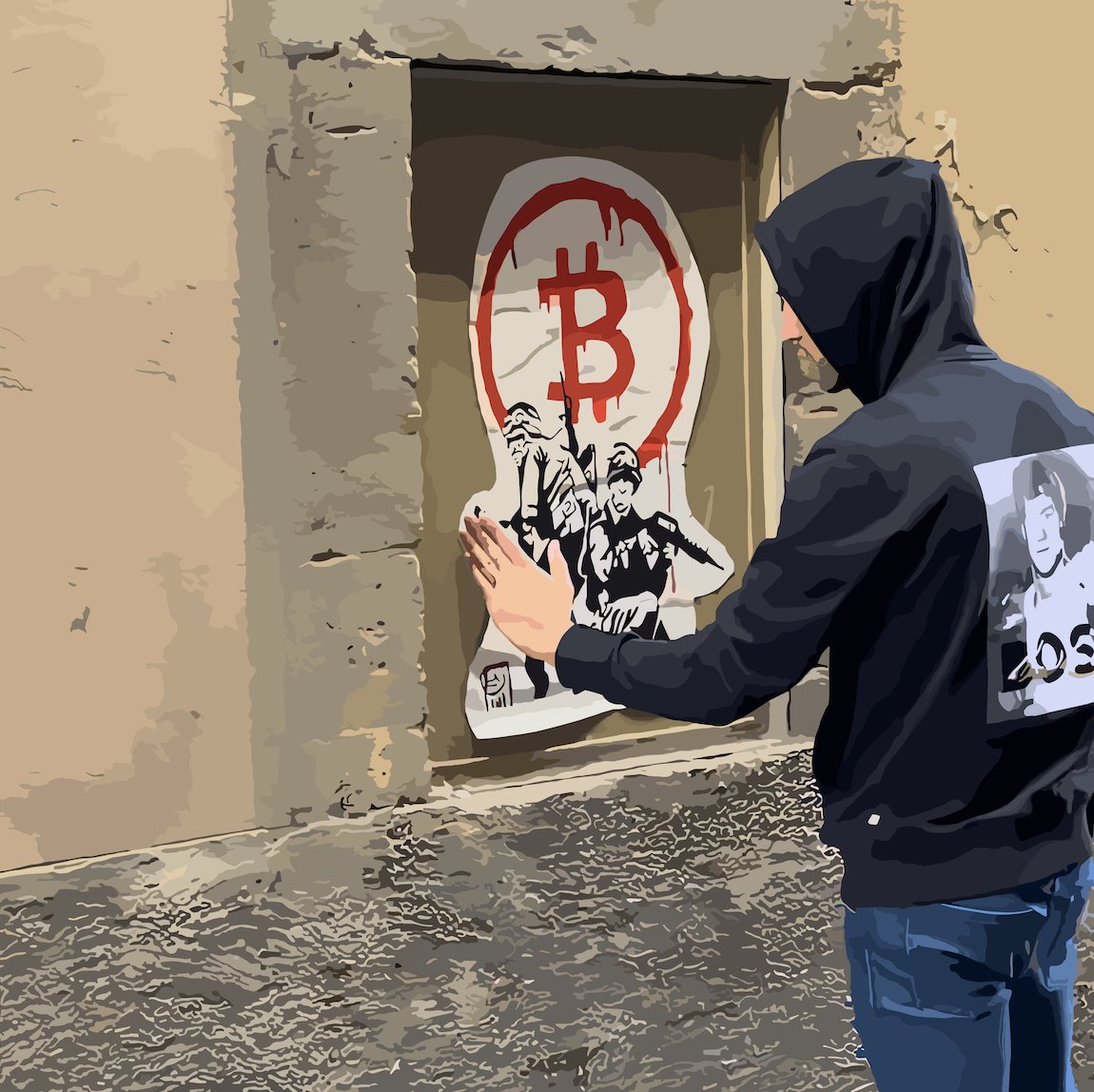 streetcyber_art's tweet image. Murals, stickers, posters... Street Cyber gets creative to spread the word about #Bitcoin! They're on a mission to financial education through art. #Artivists