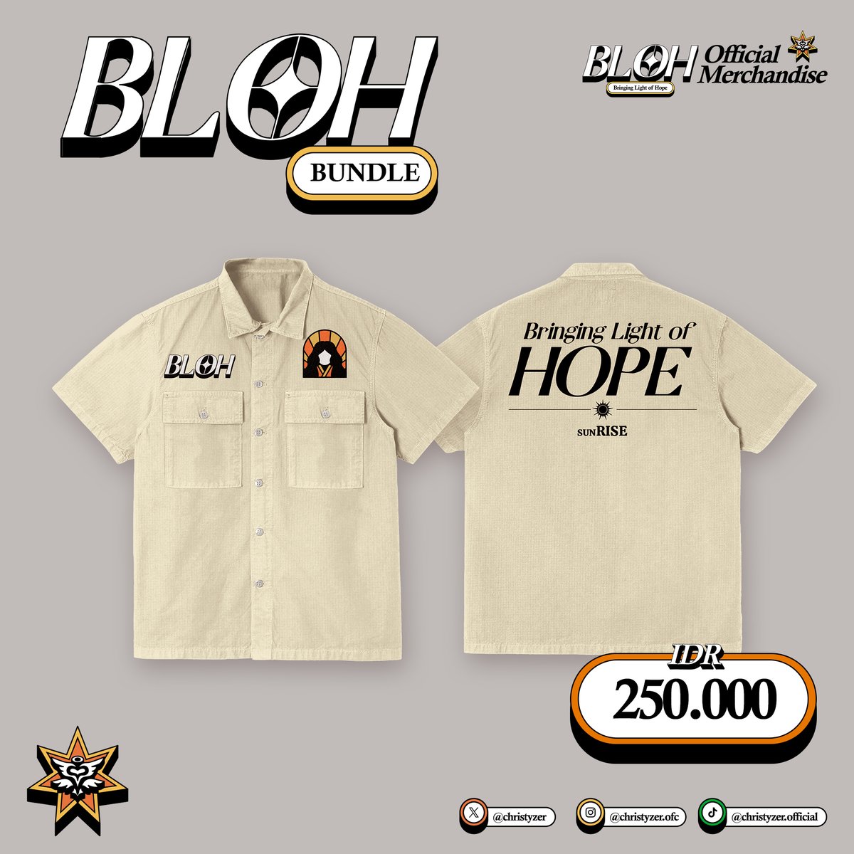 Christyzer's tweet photo. @A_ChristyJKT48 Tentunya kita punya 2 pilihan bundle lho! Berikut bundle yang tersedia:

#BLOH Bundle 🌻
Workshirt + Freebies

#sunRISE Bundle 🌤️
Workshirt, Baseball Cap, Tote Bag, E-Money + Freebies

#BLOH #sunRISE https://t.co/W9uZ7PgHyV
