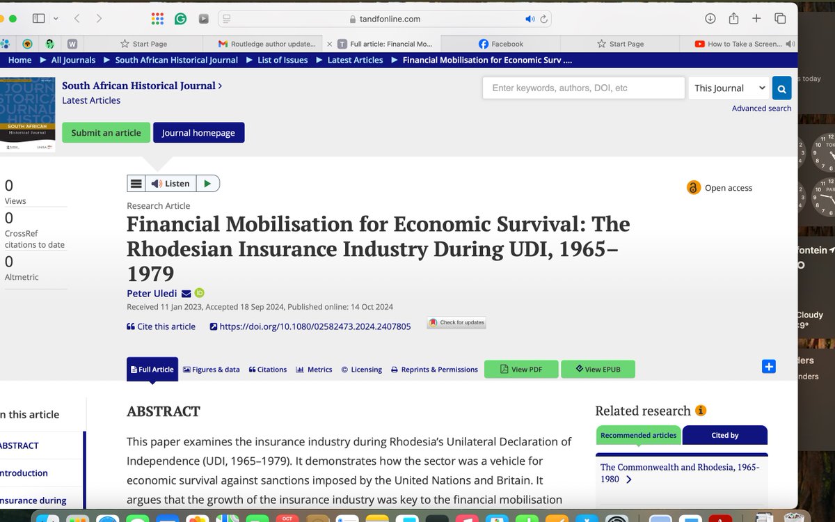 Can sanctions change a state's behavior? Here is a paper that shows how the UDI government in Rhodesia led by Ian Smith mobilized its local financial resources to survive the economic sanction imposed by the United Nations and Britain.