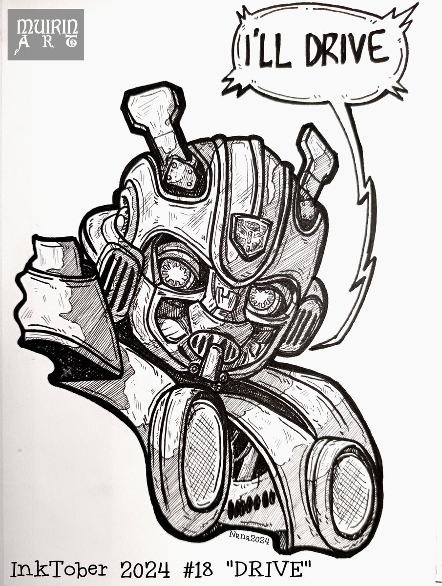 NanaHonkonen's tweet image. #Inktober2024 #18 &quot;DRIVE&quot;
#PigmaMicrons on #sketchbook 
#drive #inktoberdrive #transformers #bumblebee #fanart #robots #muirinartinktober2024 #muirinartrobots #drawingchallenge #drawing #draw #illustrations #inktober #finland #suomi #taide #inktoberfinland @inktober @drawmearobot