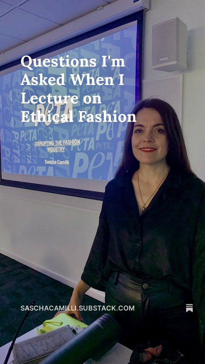 On the newsletter today, I go through some of the most common questions I am asked when lecturing - is vegan fashion expensive? And are mainstream brands even using vegan leathers?

saschacamilli.substack.com/p/questions-im…