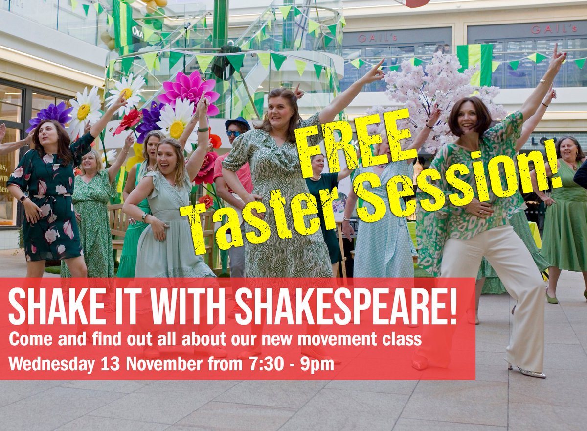 Explore Shakespeare's Much Ado About Nothing in a whole new way!

Blending acting and movement we'll look at the playful conflict between Beatrice and Benedick, and bring some line-dancing to the the masked ball.

Absolutely no dancing experience necessary
ow.ly/COXz50TNImf