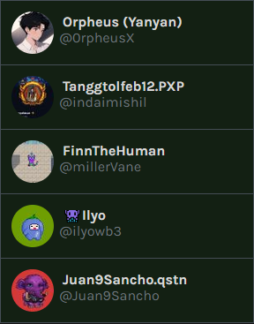 Arpjunggg073's tweet photo. Congrats to the winners of our very first UGC giveaway! Thank you @pixelVagabonds @prettylola0790 for making this GA possible! 

Winners 🏆
• @millerVane
• @0rpheusX
• @indaimishil
• @ilyowb3
• @Juan9Sancho

thank you to everyone who participated and hoping for more GA's! https://t.co/beFyAvc591