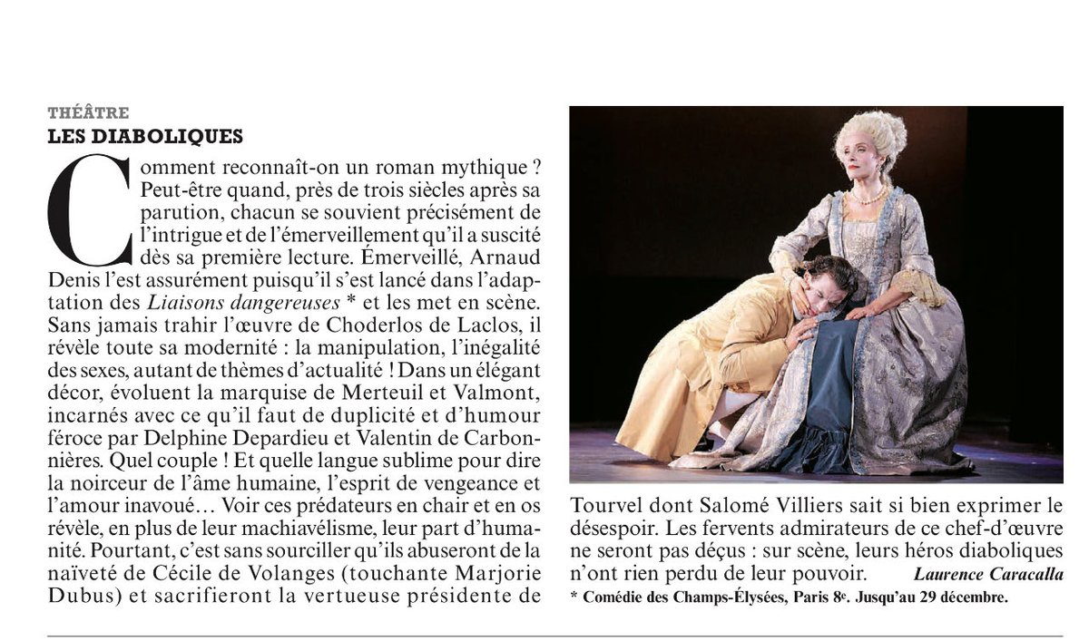 pascalzelcer's tweet image. Merci au figaro magazine et à la croix l’hebdo pour leurs magnifiques retours sur les liaisons dangereuses à la comédie des champs