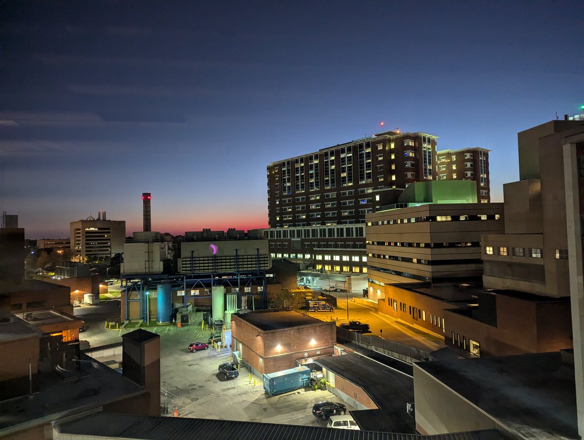 View of the main hospital at <a href="/UK_HealthCare/">UK HealthCare</a> as we left our lab tonight. Sounds corny but the light inspired us. One day, our research might help Kentuckians who seek care at <a href="/GillKentucky/">UK_GillHeart</a> and <a href="/InternalUk/">UKInternalMed</a>.