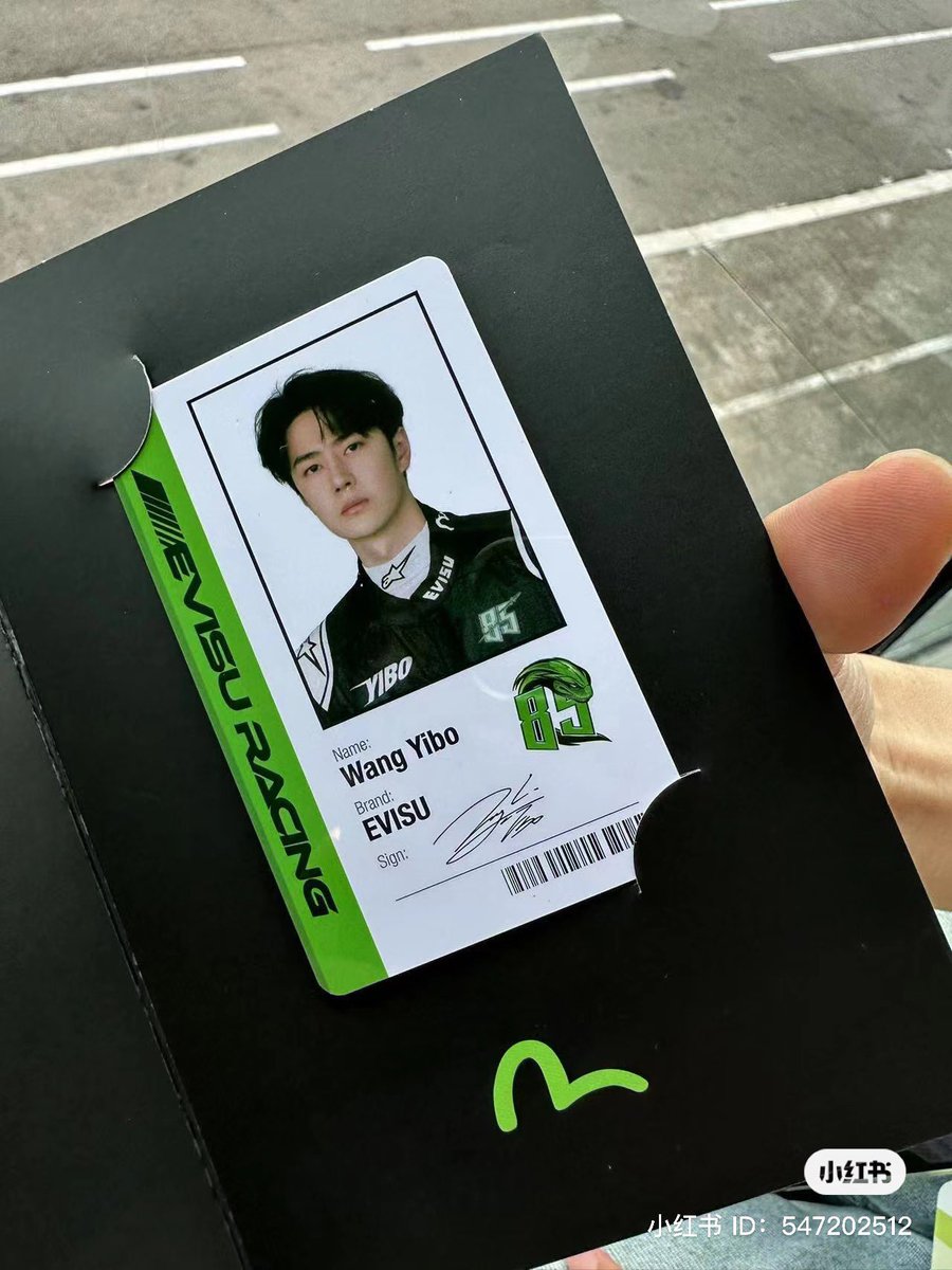 you'll get this racer wang yibo id card for every EVISU #YIBO85 t