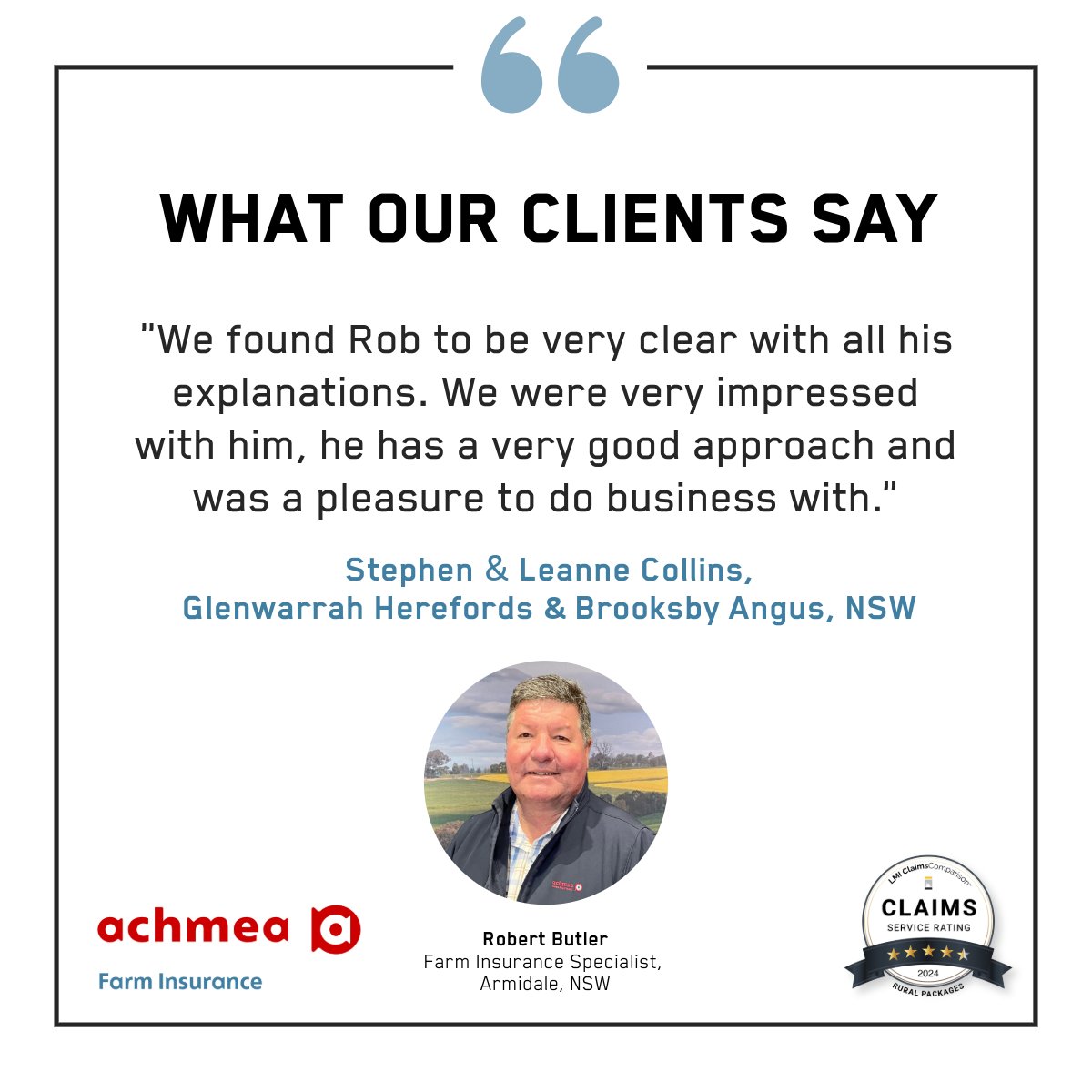 Our commitment to providing exceptional service is reflected in the positive feedback we receive from our valued clients. 
#FarmInsurance #AusAg #KeepingFarmersFarming