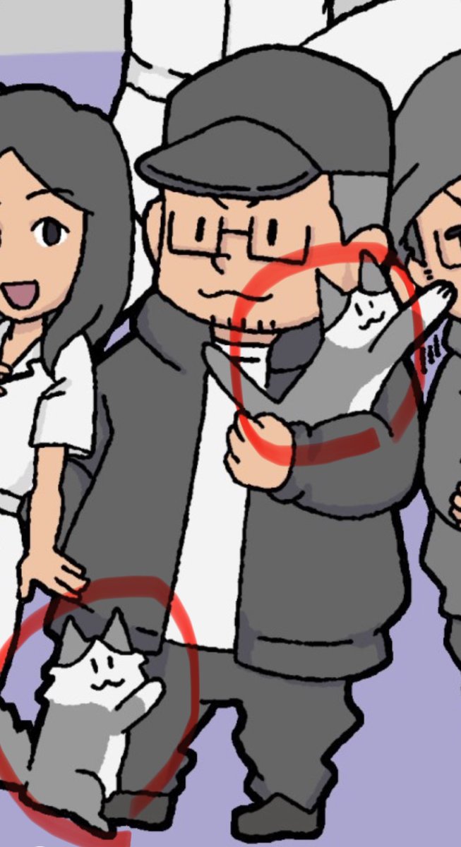 集合イラストをおすしさんにいただきましたよ
ポイントは主宰が猫に好かれている点