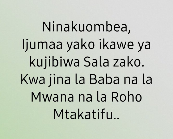 radiomariatz's tweet photo. Ninakuombea Ijumaa yako ikawe ya kujibiwa sala zako.
Kwa jina la Baba na la Mwana na la Roho Mtakatifu......
#RadioMariaTz https://t.co/srZosR55gs