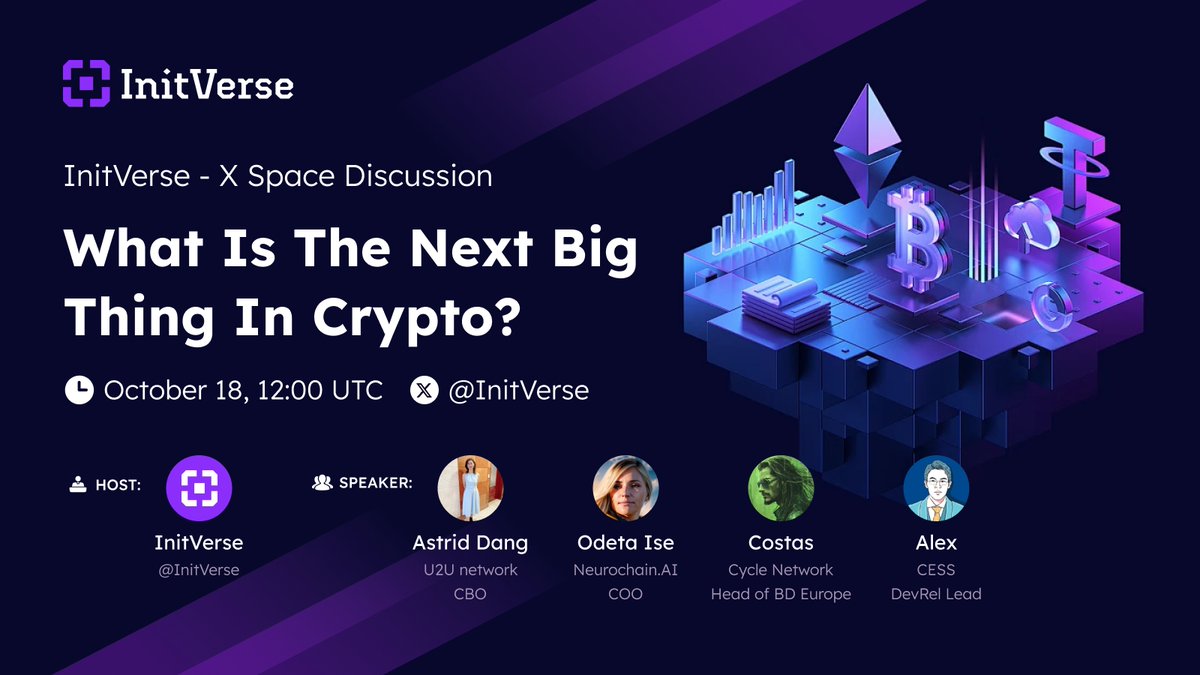 🚀 Ready to uncover the future of #Crypto? 💡 Join our AMA tonight with:  @CESS_Storage @NeurochainAI @cyclenetwork_GO @uniultra_xyz as we dive into  the next big breakthrough in #blockchain innovation! From cutting-edge #tech