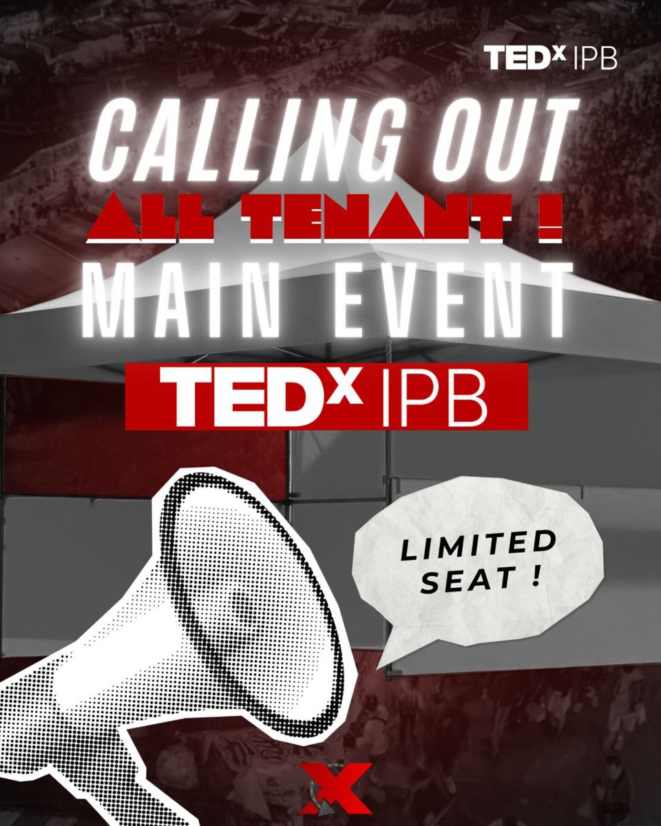 tedxipb's tweet photo. Calling All Creative Entrepreneurs!

TEDx IPB 2024 is coming soon, and we’re inviting innovative, unique, and inspiring business to join us as tenants at our main event!

So, what are you waiting for? Register your business now and be part of an unforgettable TEDx IPB experience. https://t.co/dQoTq8sDo7