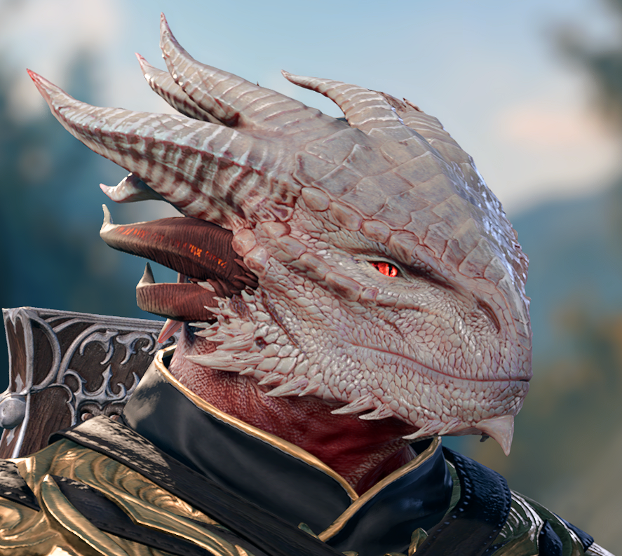 EasyBot_exe's tweet photo. #DarkUrge #Durge #BG3 #BaldursGate3 
improved canon-compliant Durge with mangled head
Kressa did a horrible job patching him up

the extra horns are Bhaal's prophecy written in Abyssal (originally, Bhaal speaks in Common and Abyssal) https://t.co/qdUI0dUBBO