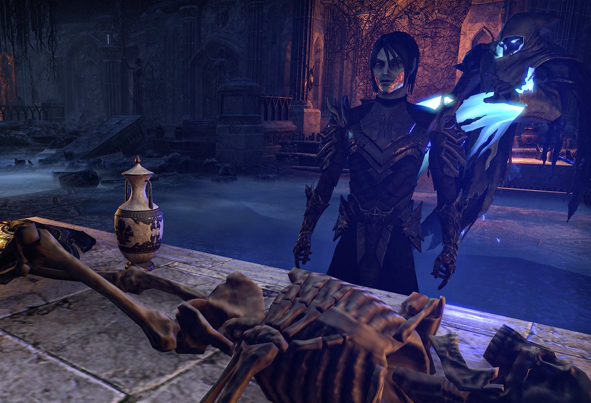Savage_Nirnroot's tweet photo. Ghosty - "Oh, bestie, so vague... so brooding... so mysterious... always in your "bad spirit" era. I'll float on for now."

Azafar - *sighs* "Finally..."

TESO October - Necromancer 🧟‍♂️

#ESO @TESOnline @ElderScrolls #TESOctober #Necromancer #Ghosty #Azafar #NecroVamp #Dunmer https://t.co/w88IGrTc76
