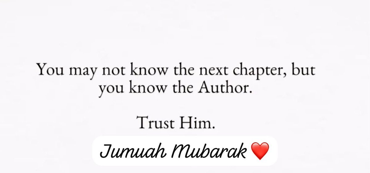 ashrafallie2918's tweet image. #JumuahMubarak Folks,❤️

An eventful week ahead for me personally on a number of aspects. Whatever The Almighty has decreed for me will happen - #TrustHim ❤️

#CommunityBuilder #Nomination  #DecisionMaking #Foregiveness #ProperRepentance #Abstain #Fairness