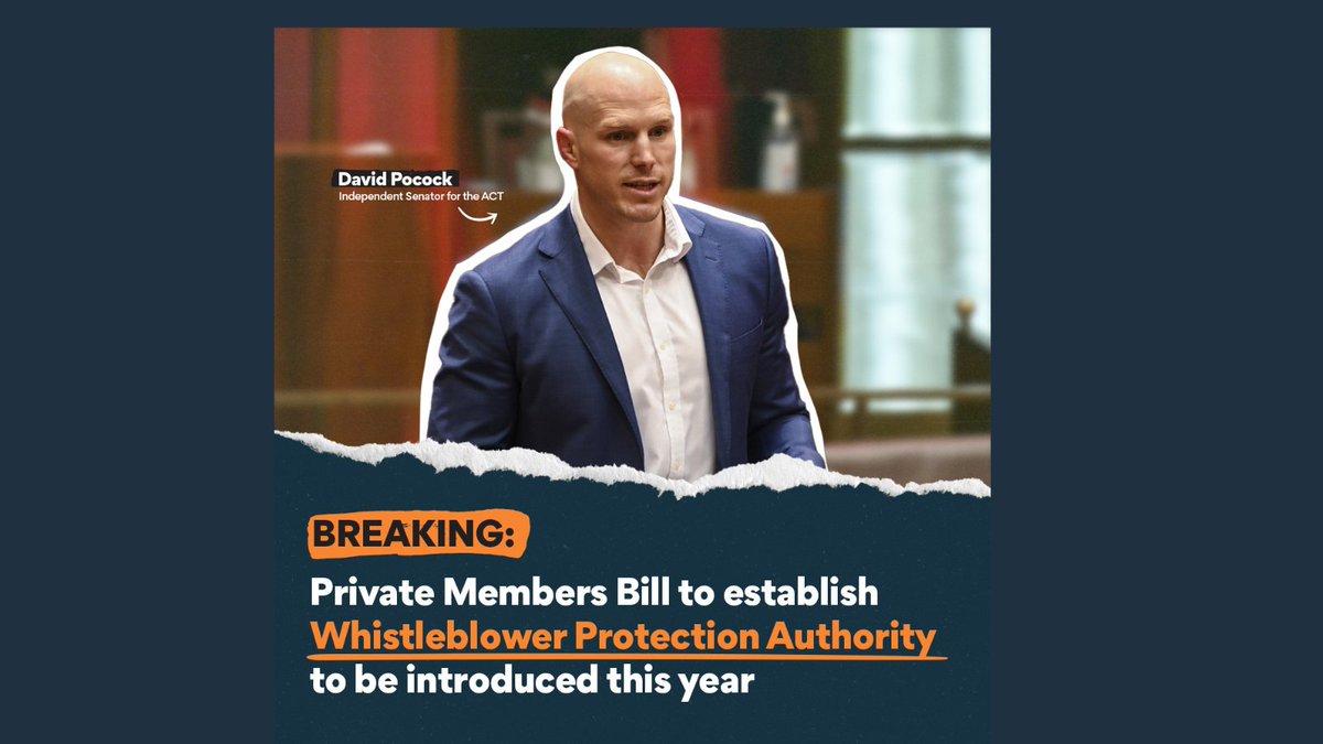 A major step for transparency &amp; accountability. Yesterday, Senators David Pocock &amp; Jacqui Lambie and MPs Andrew Wilkie &amp; Helen Haines announced plans to introduce a Whistleblower Protection Authority bill by the end of the year. #TransparencyMatters #WhistleblowerProtection