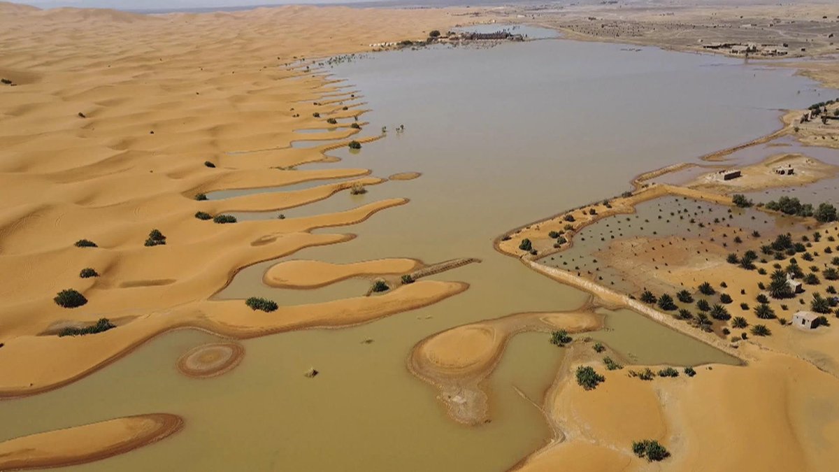 XEVATabasco's tweet photo. ¡Sorprendente! 😱 Imágenes de las raras inundaciones en el desierto del #Sahara que no ocurrían desde hace 50 años.

Fotos de EFE
