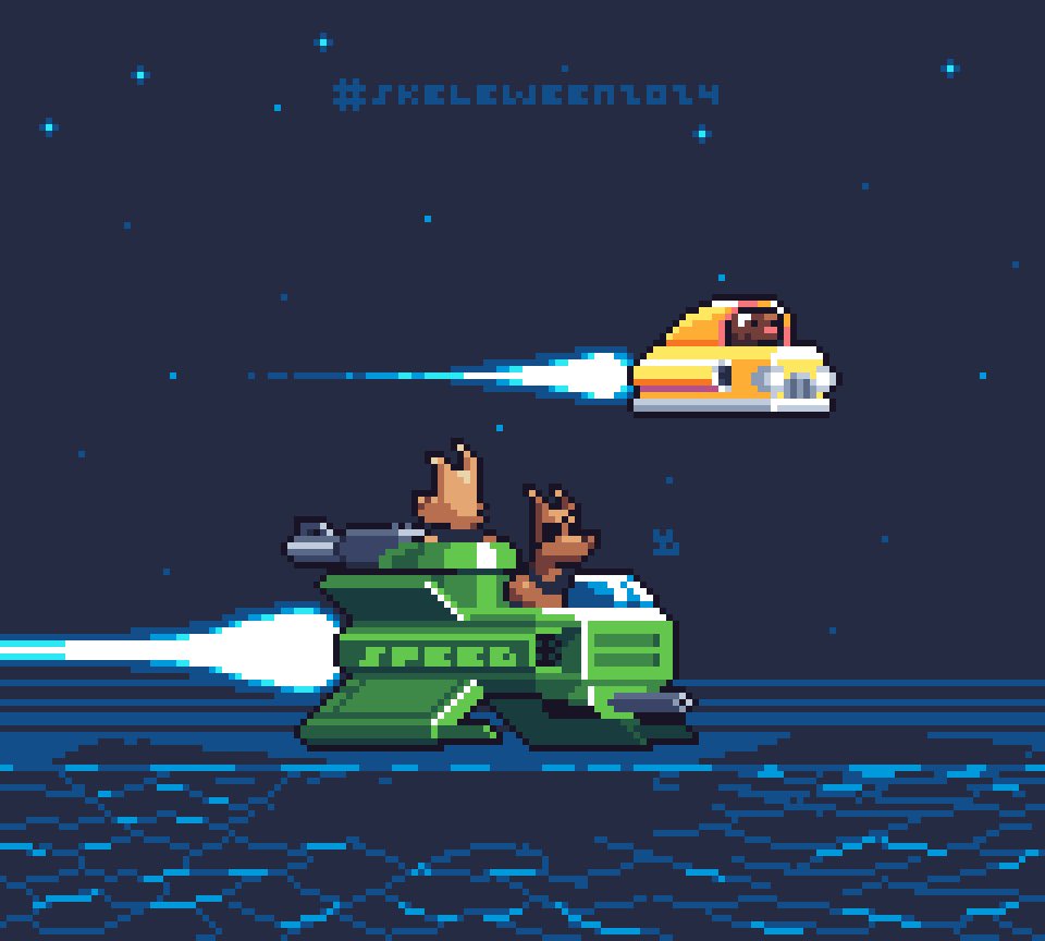 mistertabasc0's tweet photo. Back to #SKELEWEEN2024 Day 10 (I am falling behind! 😬💦 ): S P E E D
Our heroes are cruising to their next mission.
@9voltwiseman #pixelart #pixelartist https://t.co/wEn7cBk6Jm