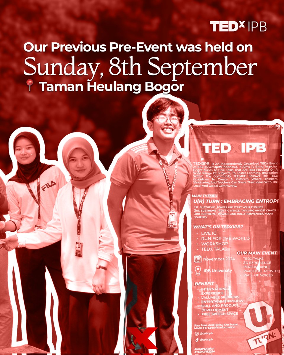 tedxipb's tweet photo. Let's throw back to the exciting pre-event 2🏃🏻‍♀️💨

We're still buzzing from the amazing pre-event we had at TEDxIPB! 🐝💨

⏳That time, we gathered with a group of enthusiastic volunteers for a morning of exercise, community service, and fun. It was a truly inspiring experience. https://t.co/theJZ8VL2E