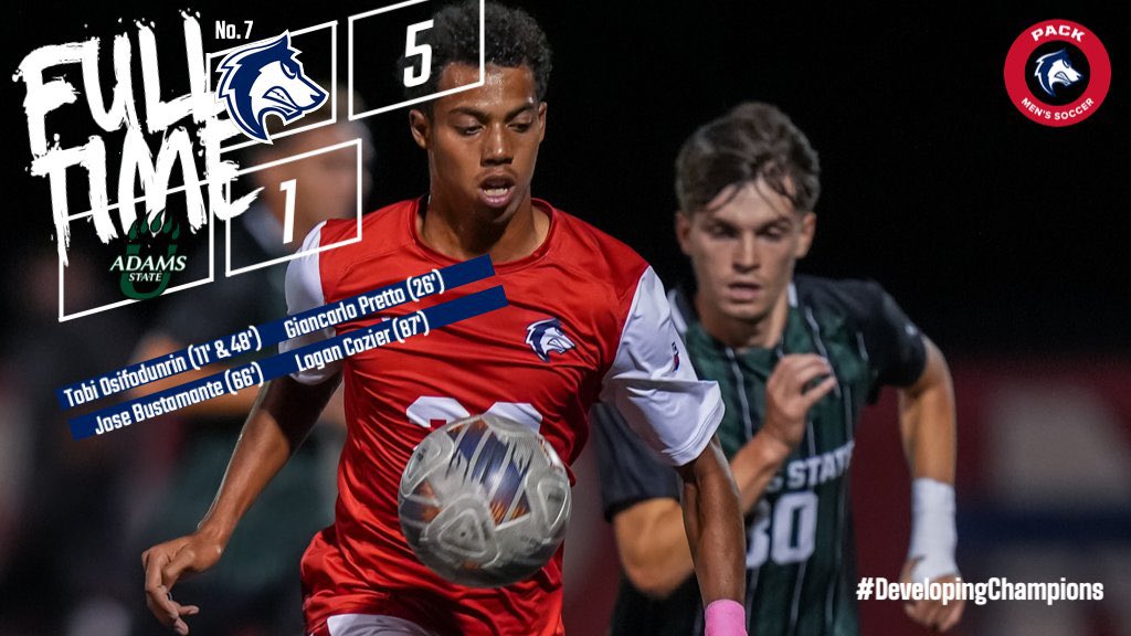CSU Pueblo - Men‘s Soccer (@csupmsoccer) on Twitter photo ⚽️ PACK WIN!! No. 7 <a href="/csupmsoccer/">CSU Pueblo - Men‘s Soccer</a> cruise past Adams State 5-1
Tobi Osifodunrin (2x), Giancarlo Pretto, Jose Bustamante and Logan Cozier all score
The Pack returns to action Sunday and hosts Fort Lewis for Alumni Day starting at 2:30PM at Gonzales Stadium
#DevelopingChampions ⚽️ PACK WIN!! No. 7 <a href="/csupmsoccer/">CSU Pueblo - Men‘s Soccer</a> cruise past Adams State 5-1
Tobi Osifodunrin (2x), Giancarlo Pretto, Jose Bustamante and Logan Cozier all score
The Pack returns to action Sunday and hosts Fort Lewis for Alumni Day starting at 2:30PM at Gonzales Stadium
#DevelopingChampions