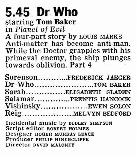 Doctors_Beard's tweet image. "Planet of Evil' - Part 4 - Anti-matter has become anti-man, While the Doctor grapples with his primeval enemy, the ship plunges towards oblivion.
#doctorwho #planetofevil #scifi #timelord #daleks #tardis #whovian