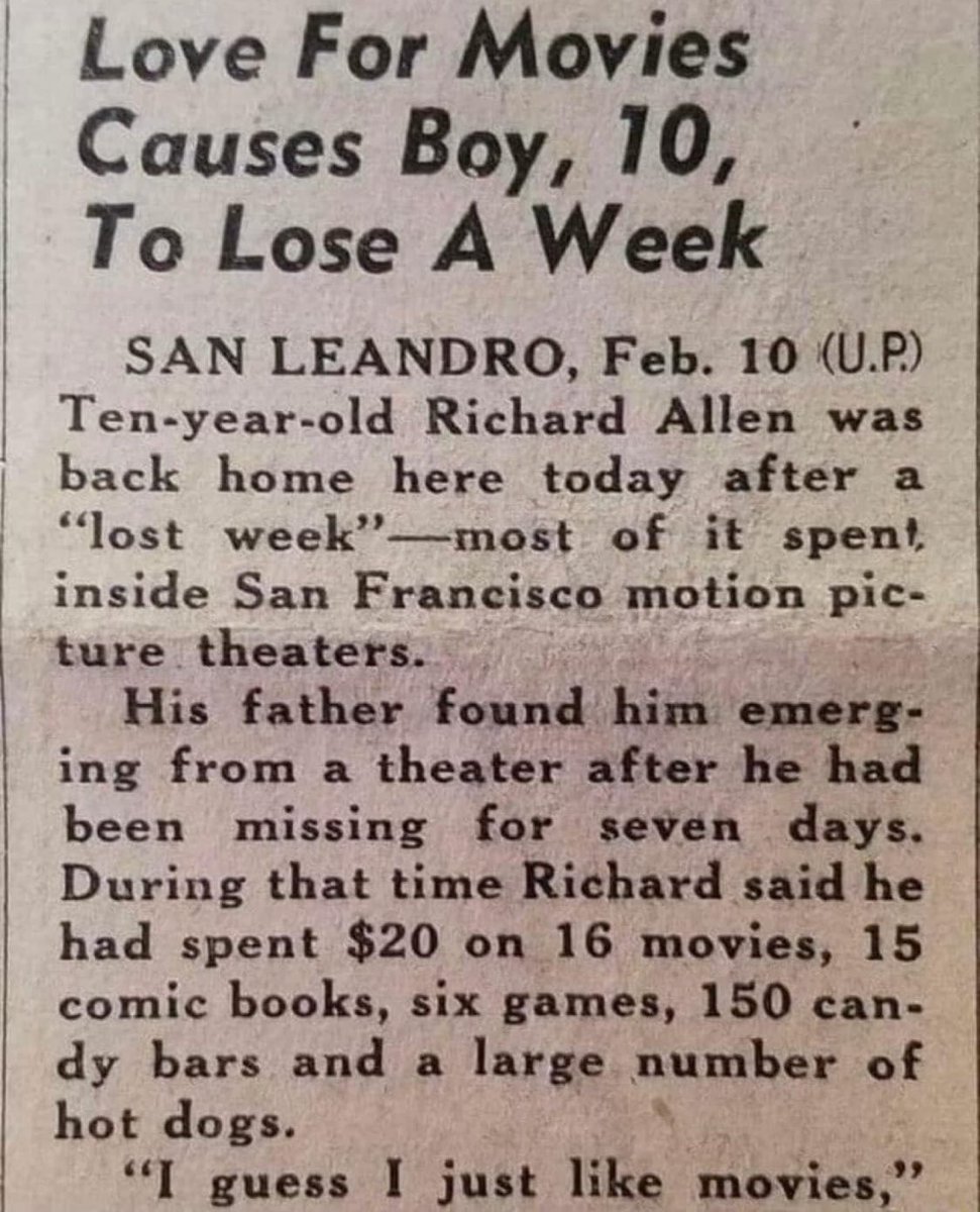 In 1947 one very lucky little boy had The best week ever 🙂🎞️❤️🎞️🙂#livingthedream #history