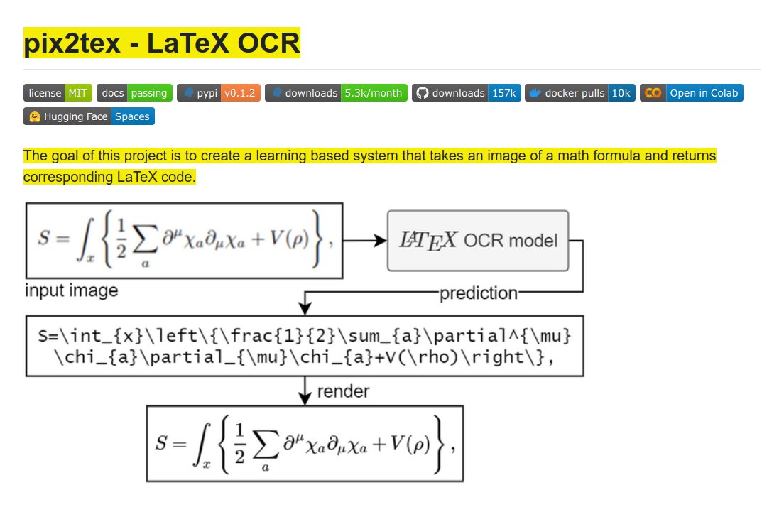 rohanpaul_ai's tweet image. Brilliant Open sourced tool.
Takes an image of a math formula and returns corresponding LaTeX code.