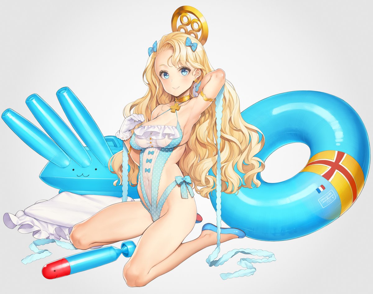 「【075】アズールレーンでやらせてもらったキャラデザ。エミール・ベルタンの水着v」|大槍葦人のイラスト