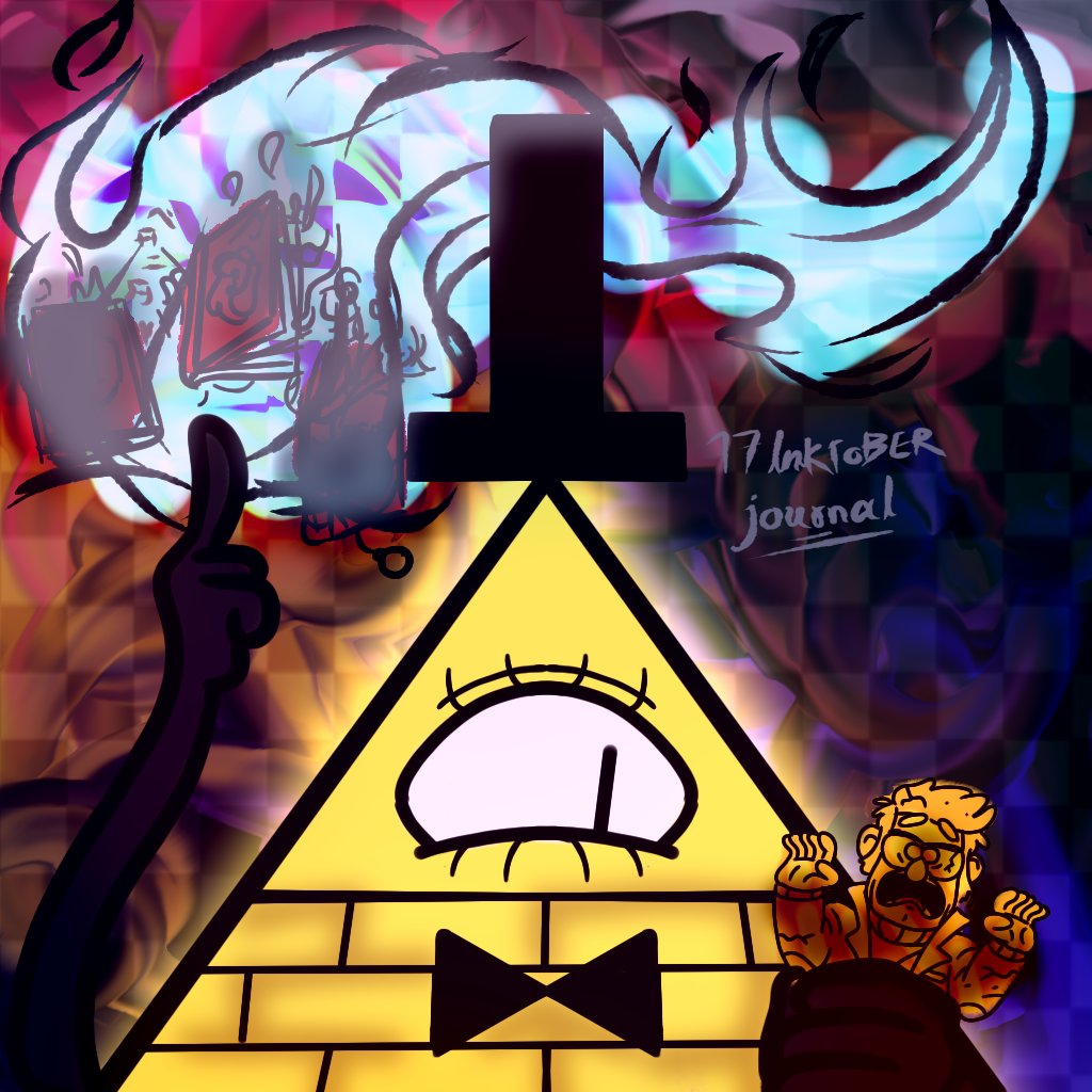 RDreamwolf's tweet photo. #inktober2024 #inktoberjournal #GravityFallsBill #gravityfallsFord #GravityFalls #BillCipher #billfordfanart #fanart #istandwithanimation #digitalart #caos Al dibujar a bill quería hacer un caos completamente, así ayudándome a desahogar mis emociones. Disfruten ✋⚠️👁️ https://t.co/d5cpHGr8vf