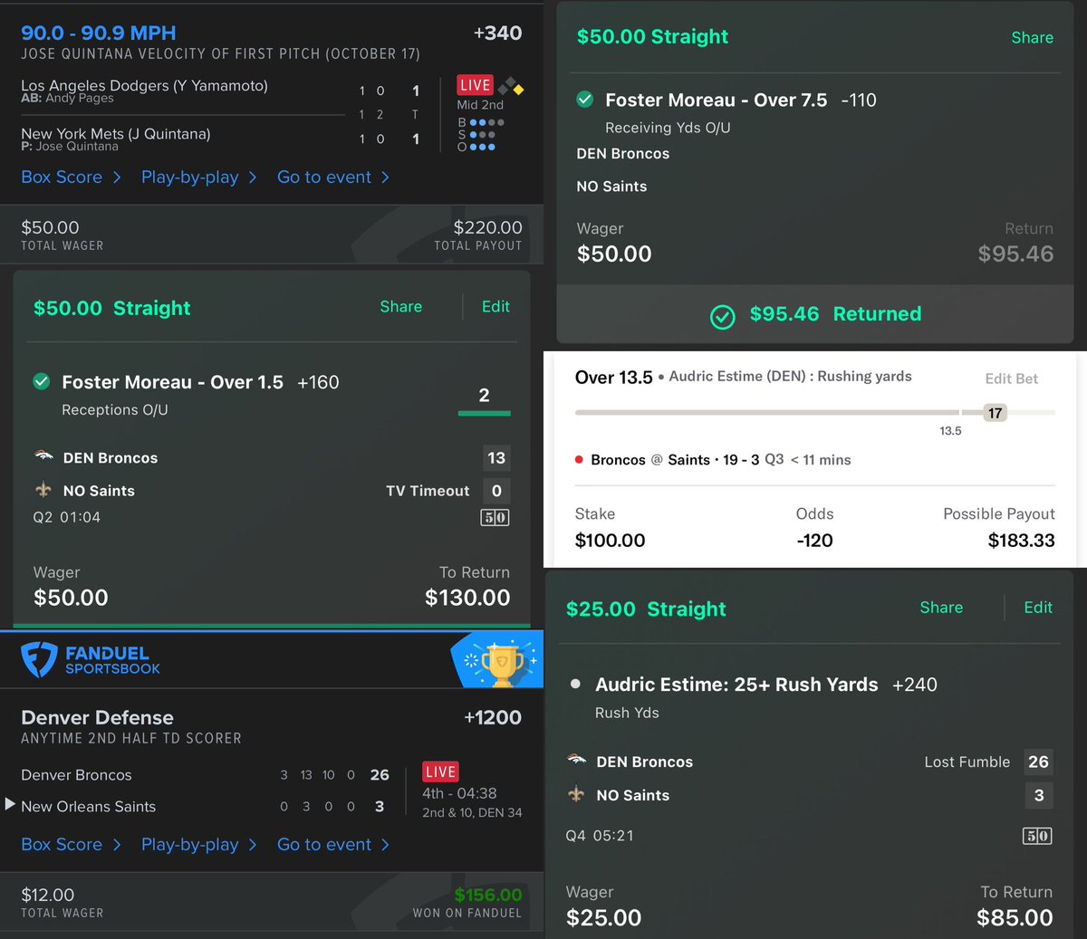 GoldBoys's tweet photo. Big day of MLB &amp; NFL from @AlanAD62 &amp; @NicLarsonGB 👏

+340 ✅
+160 ✅
+1200 ✅
-110 ✅
-120 ✅
+240 ✅

Cash with us! ➡️ https://t.co/ChgX7UxU00 https://t.co/PGW0v8hyOw