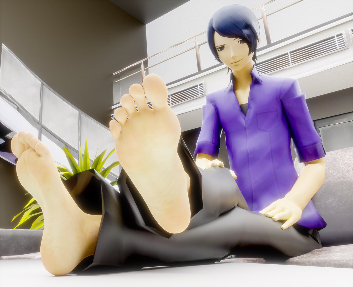(Commission)
Yusuke: You don’t mind me resting my feet here do you? I apologize if they smell a little… 
-
Thank you for commissioning 😄❤️
#malefeet #sizetwitter #macrophilia