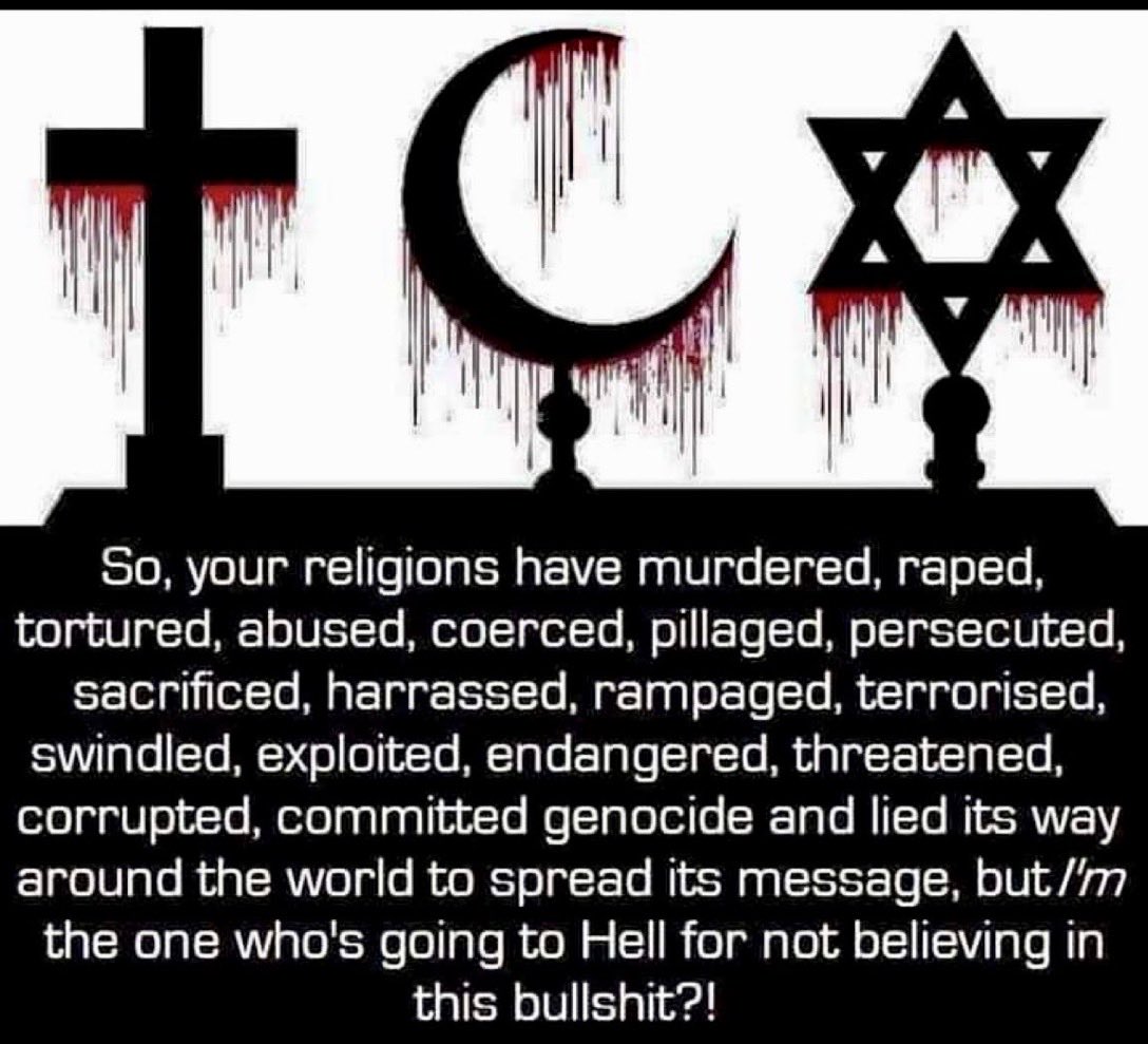 CaraMia200's tweet photo. @SharonM94136442 @markmorey5 Pls tap on images for full context.
What occurred in #MidEast presents opportunity to examine how world got to anor genocidal catastrophe.Corrupt proxies of #ReligionRackets weaponise cultist nonsense to legitimise power & wealth goals.
#ReligionExtinction #Atheism #auspol #USA https://t.co/peeSYcT0KA