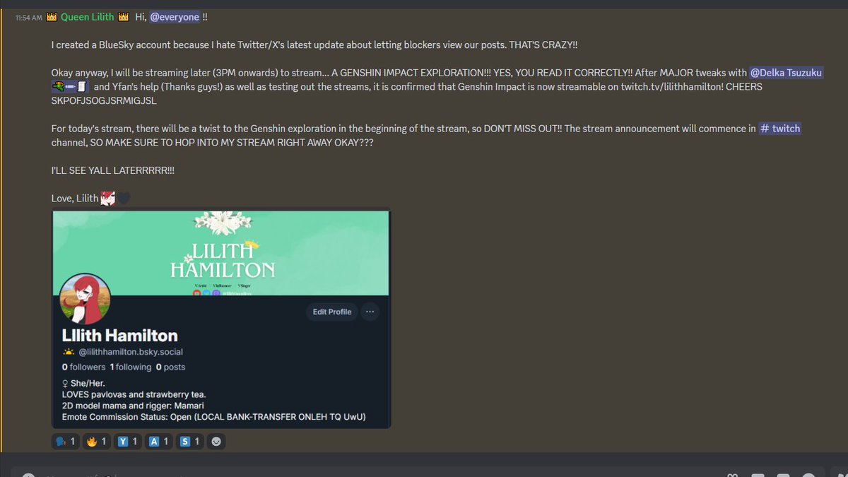 lilithhamilton's tweet photo. YES YALLS!! I'LL STREAM GENSHIN IMPACT FROM 3PM ONWARDS (UTC/GMT +8) FOR GENSHIN EXPLORATION!!! 

twitch linkie: https://t.co/JOD3zVJcDL https://t.co/gn28SBeR60