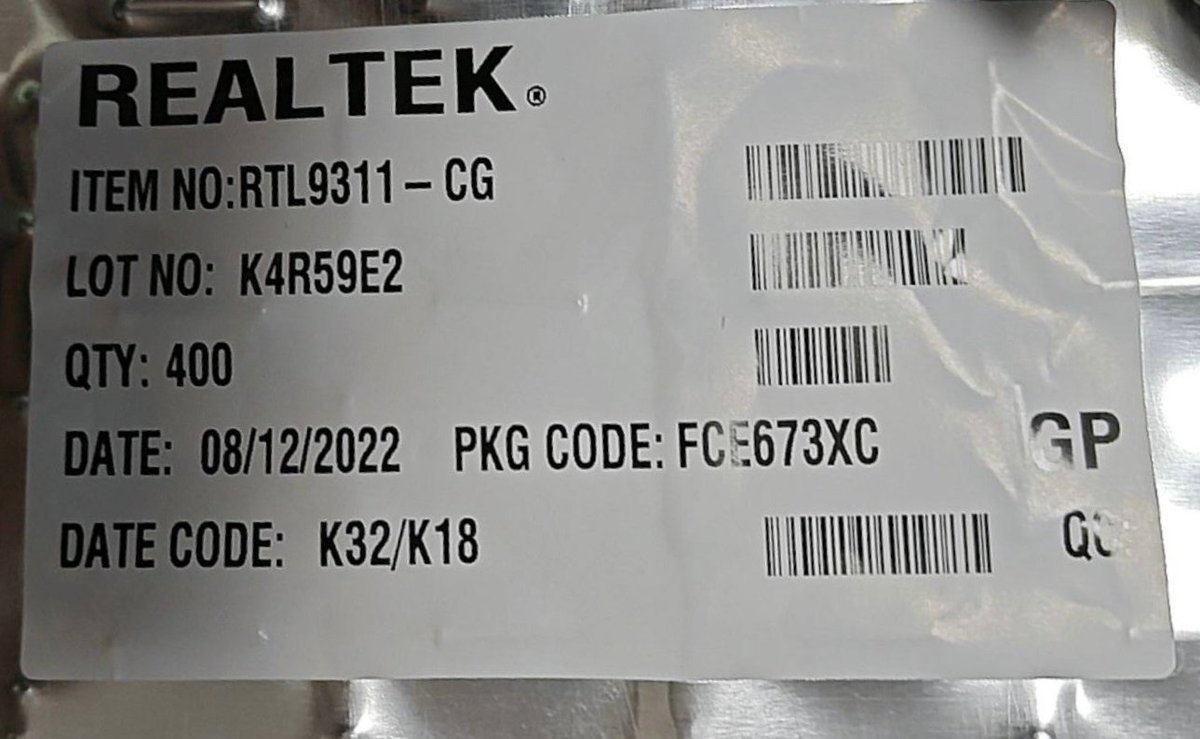 JingtongxinTech's tweet image. REALTEK Series RTL9311-CG; 
CIRRUS LOGIC Series CS5463-ISZR; 
FM(FUDAN MICROELECTRONICS) Series FM17520-QNA-T-G. 
#REALTEK #CIRRUSLOGIC #FM #FUDANMICROELECTRONICS #MCU  #IC #MICROELECTRONICS #OEM #ODM #EMS #PCBA #PCB #MOSFET #igbt  #INTEGRATEDCIRCUIT #Semiconductors