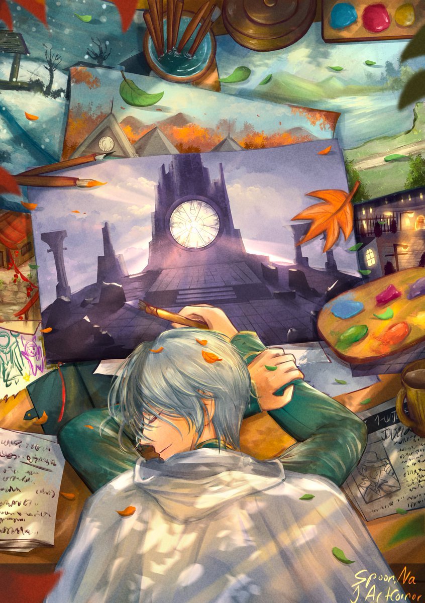 narrative819's tweet photo. 'A New Paperplay'
That one banter about paperplay is adorable, I'd like to think Temenos do a recounting of his adventure once he got back to Flamechurch. I'll  take a break with digital art abit and focus on a sculpture I'm working on at the moment.
#OctopathTraveler2 #オクトラ2 https://t.co/ULeEeFhBlE