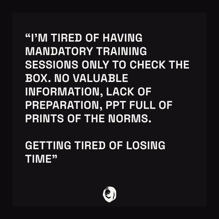 tired_takes's tweet photo. Tired of Mandatory Training Sessions https://t.co/yf2FrIGJSC