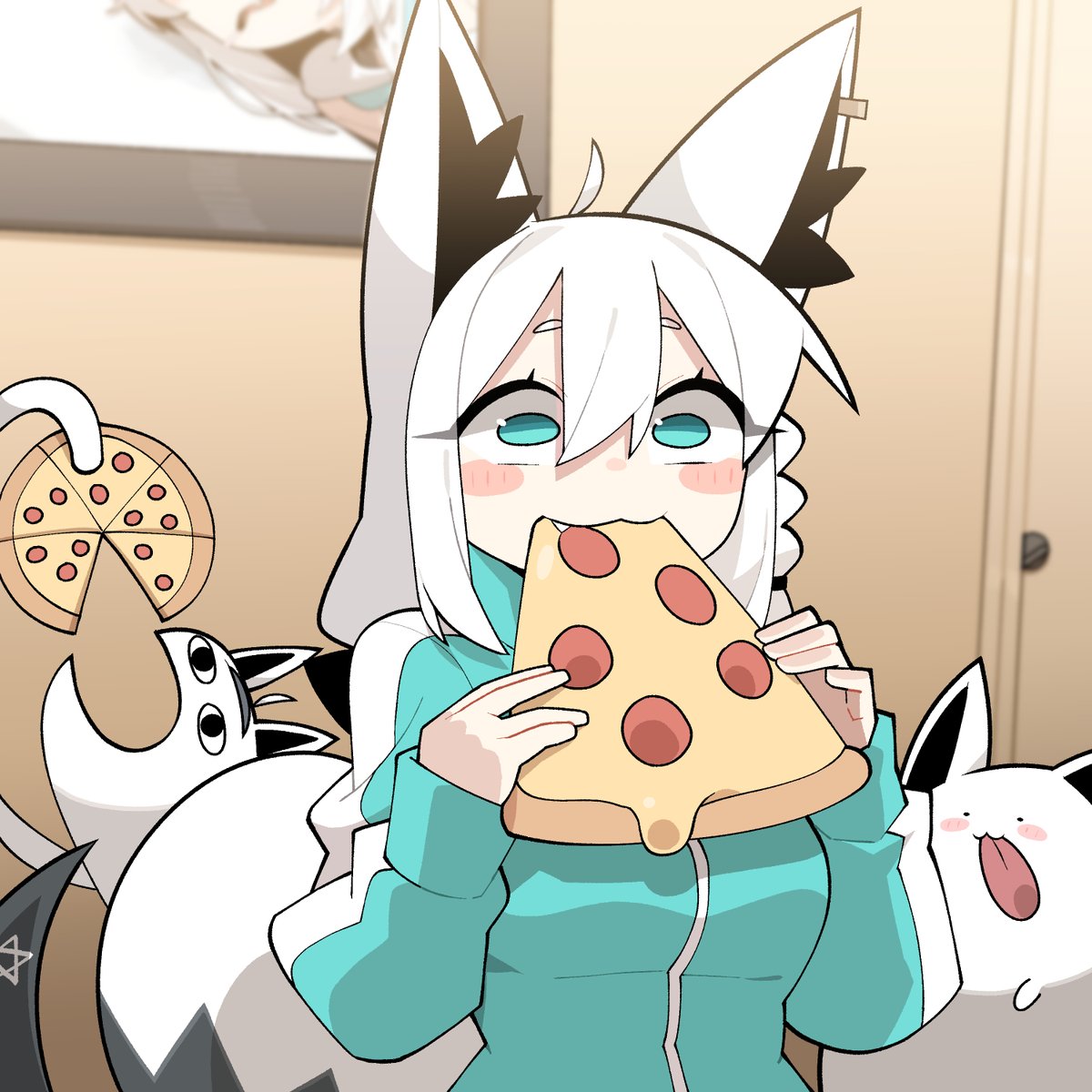 🦊🍕😋 #絵フブキ