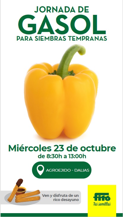 FHALMERIA's tweet photo. ¿Conoces la producción, calidad  y postcosecha del #pimiento #Gasol de @SemillasFito? 
❌ Si la respuesta es NO, tienes que ir a la jornada que ed la próxima semana.
✅ Si la respuesta es SÍ, no dejes de maravillarte con esta variedad que se consolida en el campo 🌱 https://t.co/g5MZWALF7u